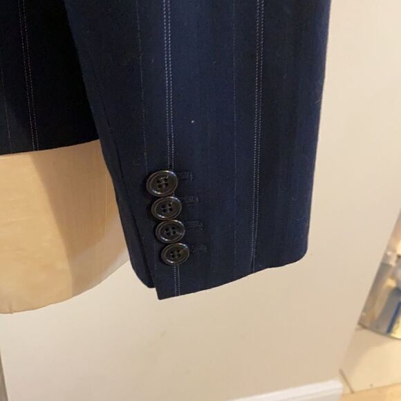 Tahari Blazer Classic One Button Navy 8P - Picture 5 of 7